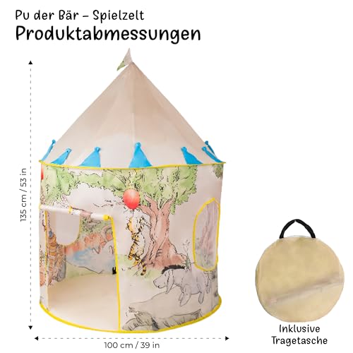 RELSY Winnie The Pooh Tent | Pop Up Tent for Kids | Artist Hand-Drawn Winnie The Pooh Kids Indoor & Outdoor Play House | 135 x 100 cm