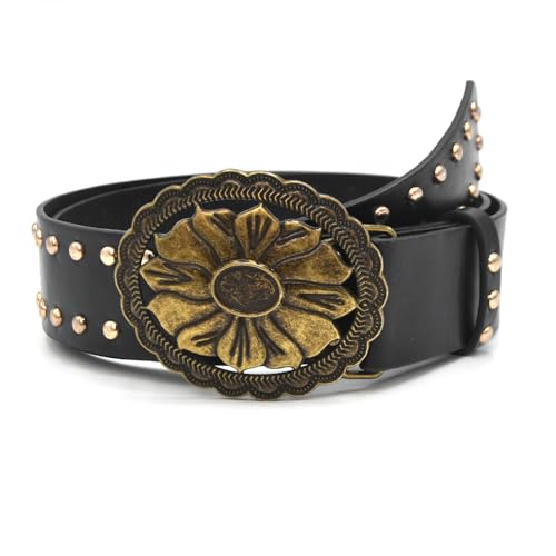 Studded Punk Styles Women's Adjustable Belt For Jeans PU Leather Waist Strap Women's Casual Gothic Belt3