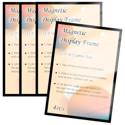 WWW 4PCS A4 Self-Adhesive Magnetic Frames Cover