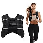 Weighted Vest, 8lb/12lb/16lb/20lb/25lb/30lb Weight Vest with Two Adjustment Straps for Men Women, Weight Vests with Reflective Stripe for Strength Training, Running, Jogging, Walking