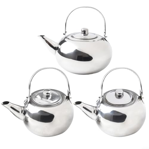 Stainless Steel Camping Kettle with Ergonomic Handle and Built in Filter for Outdoor Activities (18cm)
