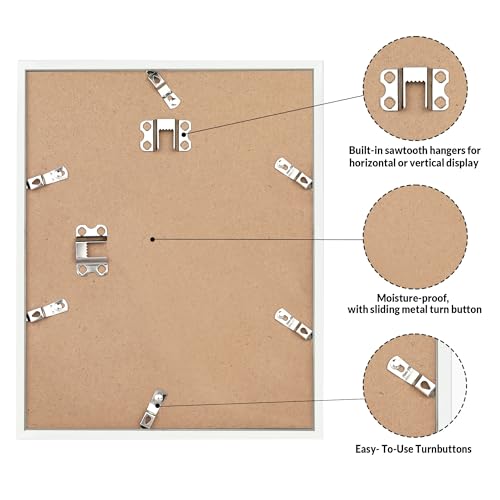 Image of LaVie Home 11x14 Picture Frame for Wall Display, 11x14 White Picture Frame with HD Plexiglas, 11 x 14 Poster Frame 1 Pack, Display Frame for Vertical or Horizontal, Classic Collection