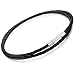 FIBO STEEL 4mm Stainless Steel Braided Leather Necklace for Men Women Rope Chain, 16-30 inches