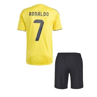 Ronaldo 7 Football Jersey with Black Shorts for (Kid's, Boy's& Men)(14-15Years,Multicolor-016)