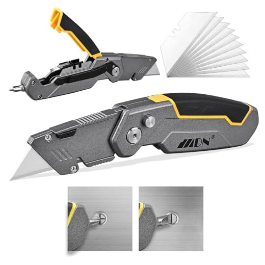 MOPUBZO Taglierino Professionale, Cutter Professionale con 2+10 Lame SK5, Cacciavite a Croce e Piatto, Ideale per Tagliare Moquette, Tessuti, Pelle, PVC, Cartone, Carta