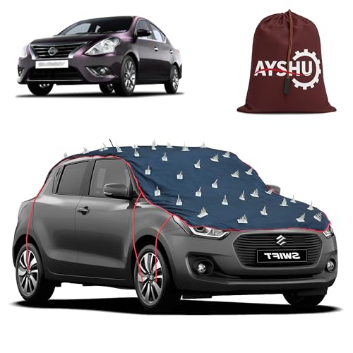 Image of AYSHU Water-Resistant Spike Car Cover for Nissan Sunny - Protects from Dogs, Monkeys, Dust, Sunlight & UV - Full Roof Universal Fit