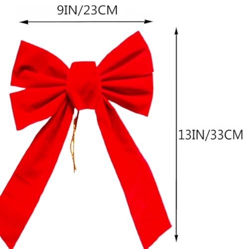 BOBOZHONG Geschenkschleife Groß – Rote Samtschleife Dekoration (33x23cm) für Kranz, Tür & Weihnachten – Keine Montage – Ideal für Hochzeit, Geburtstag, Kamin & Haustür