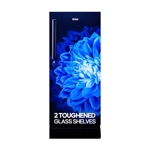 Haier 190L 5 Star Direct Cool Single Door Refrigerator | 3 Toughened Glass Shelves | Fast Ice Making in Just 60 minutes | Large Veg Box| Easy Clean Ba