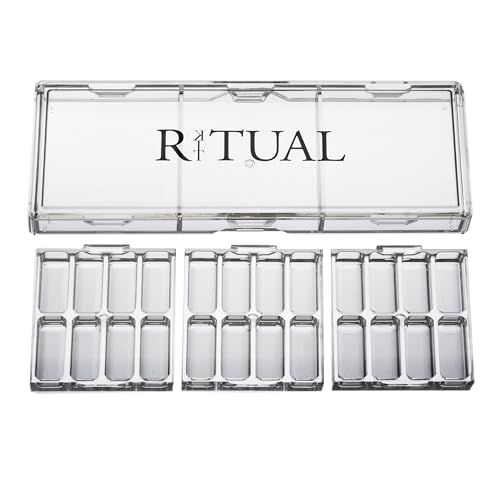 Empty Makeup Palette | 24 Wells | Modular Interchangeable Depotting System | Ritual Pro Palette 3 | 8 Well Bundle, Lipstick, Creams, Alcohol based makeup and paint, watercolor, Gouache, Acrylic paint