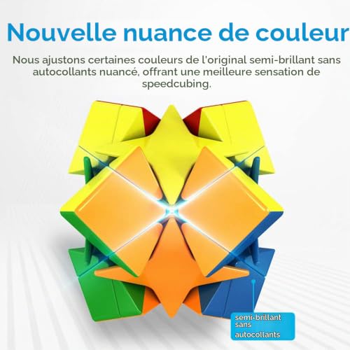 Oostifun MoYu MoFang JiaoShi Meilong Series Meilong Irregular Star Cube Stickerless Cubing Classroom Meilong Smooth Twist Puzzle Cube Special Toys (Stickerless) – vue 8