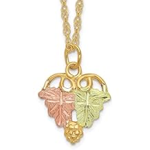 Diamond2Deal 10k Tri-color Gold Black Hills Pendant Necklace 18"