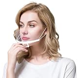 GUSTO 48 Stück Visier Transparente Maske für Nase und Mund mit weißem Rand mit Gummizügen für Küchenchefs Restaurants Ästhetikstudio (48 Stück - Weiß Rand)