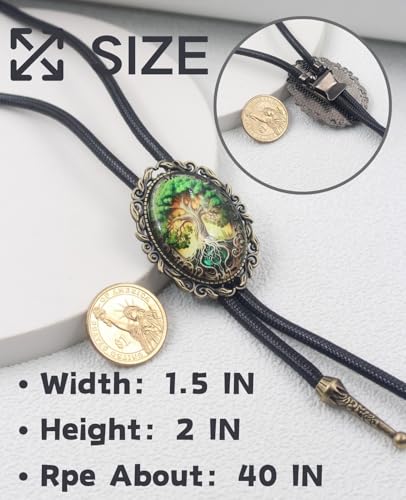 Image of PEARLY JUN Bolo Tie for Women Men Flower Rose Western Cowboy Brown Leather Country Style String Vest Gifts