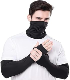 XJARVIS® Arm Sleeve & Bandana Combo for Men & Women UV Protection Hand Sleeves with Thumb Hole for Unisex Sun Protection f... Price In India