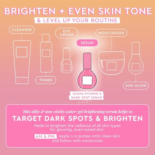 Glow Recipe Guava Vitamin C Serum for Sensitive Skin - Moisturizing, Brightening & Vegan Korean Skin Care Face Serum for Dark Spots, Even Tone & Redness - Tranexamic, Ferulic Acid & Vitamin E (30ml)