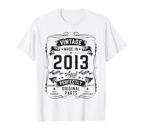 Vintage 2013 13yr 13th Birthday Gifts for Boys 13 Years Old Maglietta