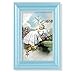 Baby Baptism Picture, Pearlized Blue 5-1/2