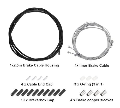 Xviewdex 4 Pcs Universal Bicycle Shifter Cable Housing Set For Road Bike/Mountain Bike/Road Bike thumb #1