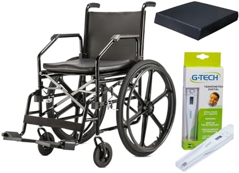 Cadeira de Rodas Dobrável Confortável + Almofada + Termômetro: Re...
