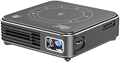 QIAOLET Mini Projector,Portable DLP Projector with 5G WiFi and Bluetooth,Andriod OS 9.0,Pocket Projector Support 1080P & HDMI,Pico Projector,Gray