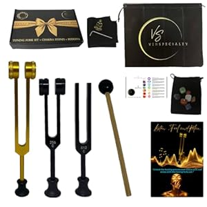 Tuning Forks for Healing Set 128/256/512Hz – Sound Healing Instruments – Sound Therapy – Tuning Fork Set – Chakra Tuning Forks -Tuning Fork Medical (Reduce Pain & Stress) – Diapason