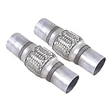 FGJQEFG 2PCS Exhaust Flex Pipe Stainless Steel Braid 2' x 4' w/Ends 8' Long