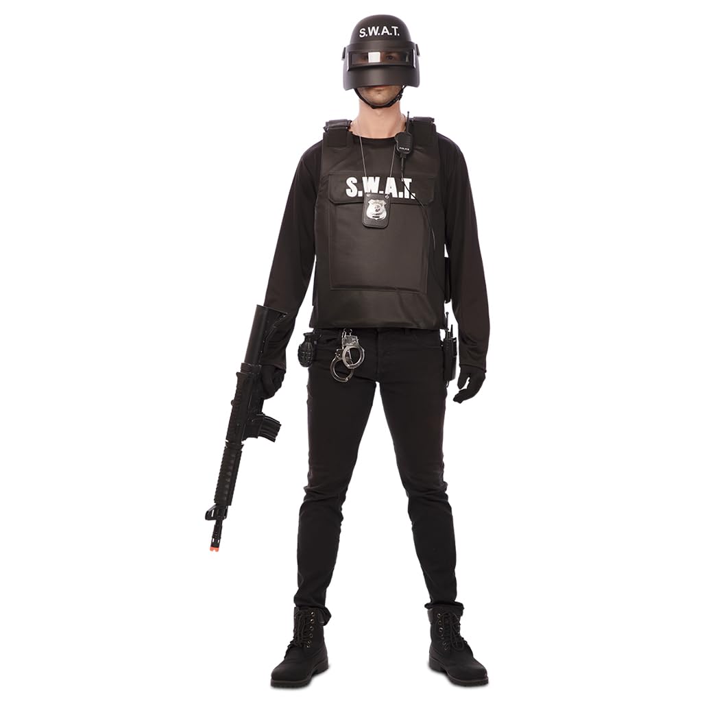 Gilet da Swat Nero per adulto M/L