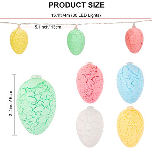 Konsait 13.2Ft 30Lights Easter Decoration Easter Eggs Lights, Easter String Lights Battery Operated Decoration Fairy String Lights Halloween Easter Spring Party Indoor Outdoor Birthday Bedroom Decor #TOP3