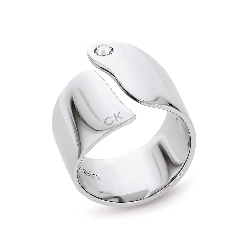 Calvin Klein Women's CK CHERISHED Collection Ring in Stainless Steel Embellished with a Crystal - 35000664D