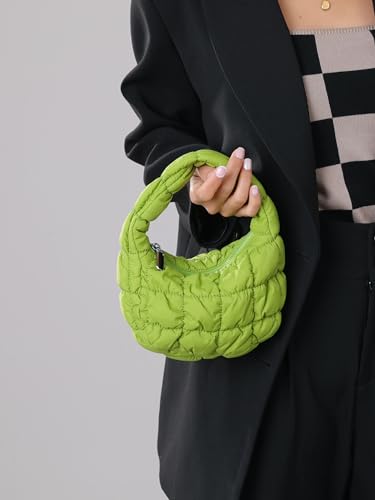 Image of Quilted MINI Handbag and Purses Women Puffer Nylon Hobo Cotton Padded Purse Work Travel Lightweight