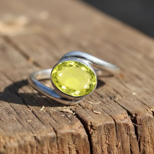 Image of 55Carat Choose Your Color Natural Gemstone Silver Statement Rings for Gift Corssover Style Size 5 to 12