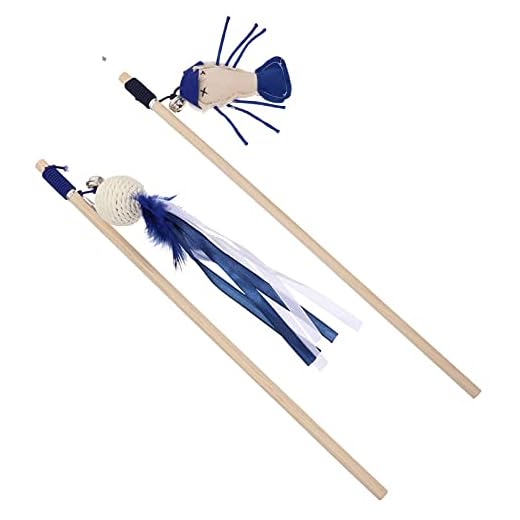 Balacoo 2 Pcs Interaktiv Katt Stick Kattspad Leksaker Katt Teaser Sticks Katt Spelar Bagage För Inomhus Utomhus Katt Katt Katt Lek Motiv