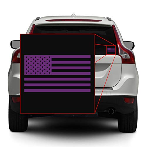 Image of American US Flag [Pick Color /Size] Vinyl Decal Sticker for Laptop /Car /Truck /Window /Bumper (5in x 2.8in, Matte Purple)