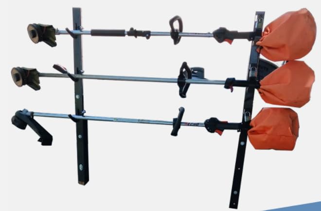 SDDKBY 3-Place Weeder Trimmer Rack Holder for Open Landscape Trailer Lockable, Replacement for VEVOR OEM