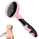 Makerfire Cepillo para Perros de Pelo Largo Pelo Corto, Cepillos para Gatos, Flexible Slicker Brush for Mascota-Rosa