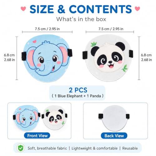 Image of Eye Patch for Kids, Reusable Eye Patches for Lazy Eyes, Pirate Eyes Patch, Eye Cover, Christmas Pirate Theme, Cartoon Character Color Matching (white + blue)