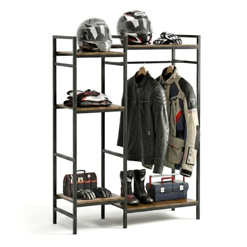 TONGMO Motorcycle Gear Rack Heavy Duty Helmet Stand Large Motorcycle Gear Storage Rack for Helmet Jacket Boots & Riding Accessories