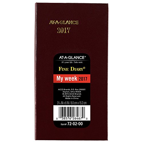 AT-A-GLANCE Diary 2017, Weekly / Monthly, Fine Diary, 3-3/16 x 6