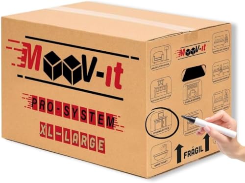 Pack de 20 cajas de cartón para mudanza,50x30x30cm, Cartón reforz...