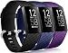 Wepro Bands Replacement Compatible Fitbit Charge 3 for Women Men Small, 3 Pack Sports Watch Band Strap Waterproof Wristband for Fitbit Charge 3 & Charge 3 SE Fitness Tracker, Black, Navy Blue, Plum