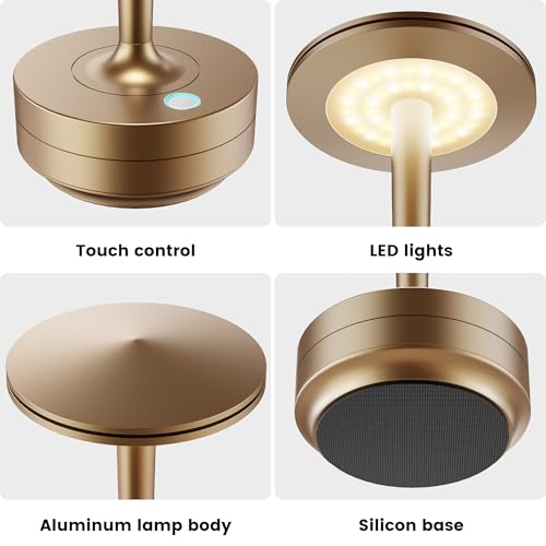 Tpczqj Cordless Rechargeable LED Table Lamp Set of 2 Bronze by Tpczqj - Used condition - Image 2