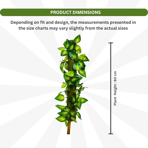 Image of fancymart Artificial Leaves Vine on Moss Stick 60 cm (Without Pot) | Decorative Indoor Plant for Home, Office, Cafe & Restaurant