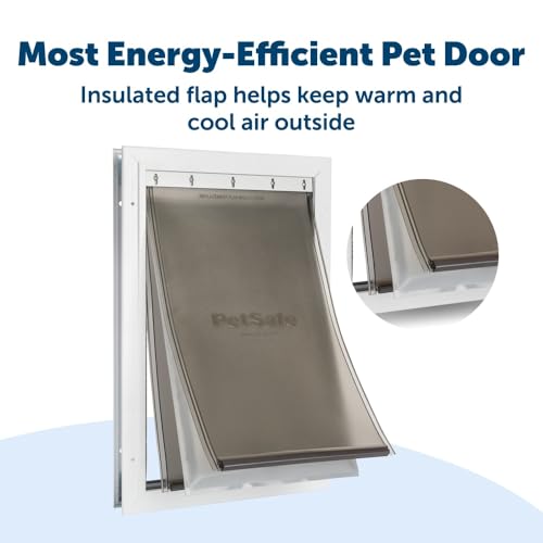 PetSafe Extreme Weather Aluminum Dog Door for Exterior Door - Most Energy Efficient Pet Door - 3 Flaps for Insulation - for Medium Dogs by PetSafe - Image 2