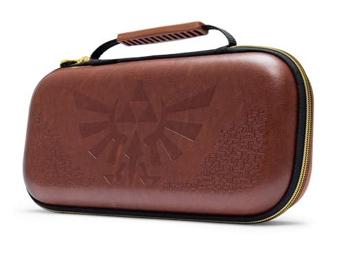 Image of PowerA Protection Case for Nintendo Switch 2 - Hyrule Crest, Officially Licensed, Protective Storage, Holds up to 9 Game Cards and 2 microSD Express Cards, Integrated Play Stand