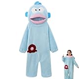 [YKealtha] きぐるみパジャマ【2025年末新型】連体服 ピエロ魚 きぐるみ おもしろい フランネル もこもこ 部屋着 寒さ対策 コスプレ 男女通用 大人用 コスチューム キャラクター 寝間着 四季皆用 (L（50-65kg-155-165cm）)