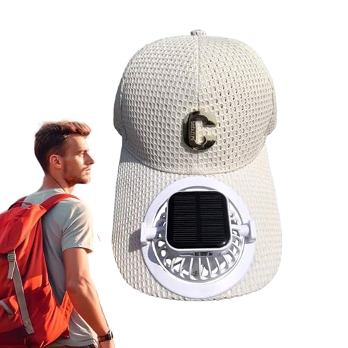 Arrovarp Gorra de béisbol con Ventilador, Gorra Solar Transpirable de 3 velocidades, Accesorios de Camping para Deportes, Viajes, Trabajo, Verano, siega, Senderismo, Actividades al Aire