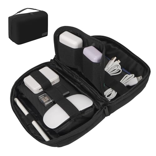 LENTION Electronics Organizer, Tech Organizer Travel Case, Tech Pouch, Cable Bag with ECO-Friendly Fabrics (GRS Certified) Cord organizer Travel Essen