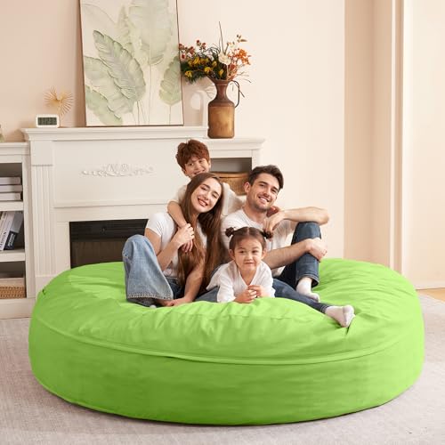 Image of HABUTWAY XX-Large Bean Bag Chair: Giant 7' Memory Foam Furniture Bean Bag Chairs for Adults with Microfiber Cover 7Ft（Lime）