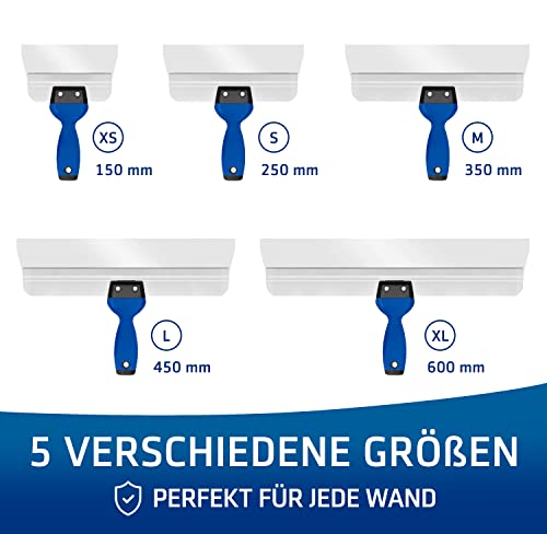 HOGARD Flächenspachtel aus Rostfreiem Stahl mit Weichem | Ergonomischem Griff - Perfektes Spachtelwerkzeug | Breitspachtel hergestellt in der EU | 350 mm Klingenlänge