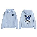 KEEVICI Womens Oversized Butterfly Garphic Zip Up Hoodies Yk2 Aesthetic Clothes Streetwear...